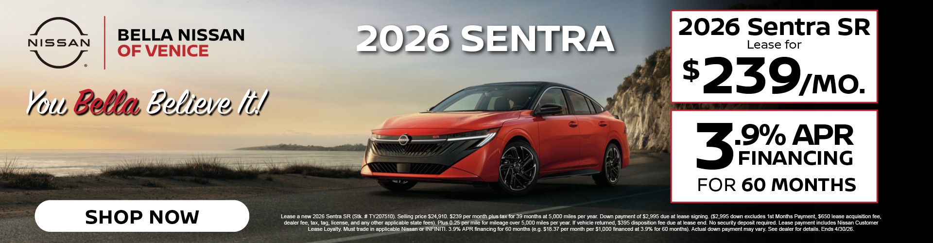 All new 2026 Nissan Sentra is Here! Now at Bella Nissan Of Venice